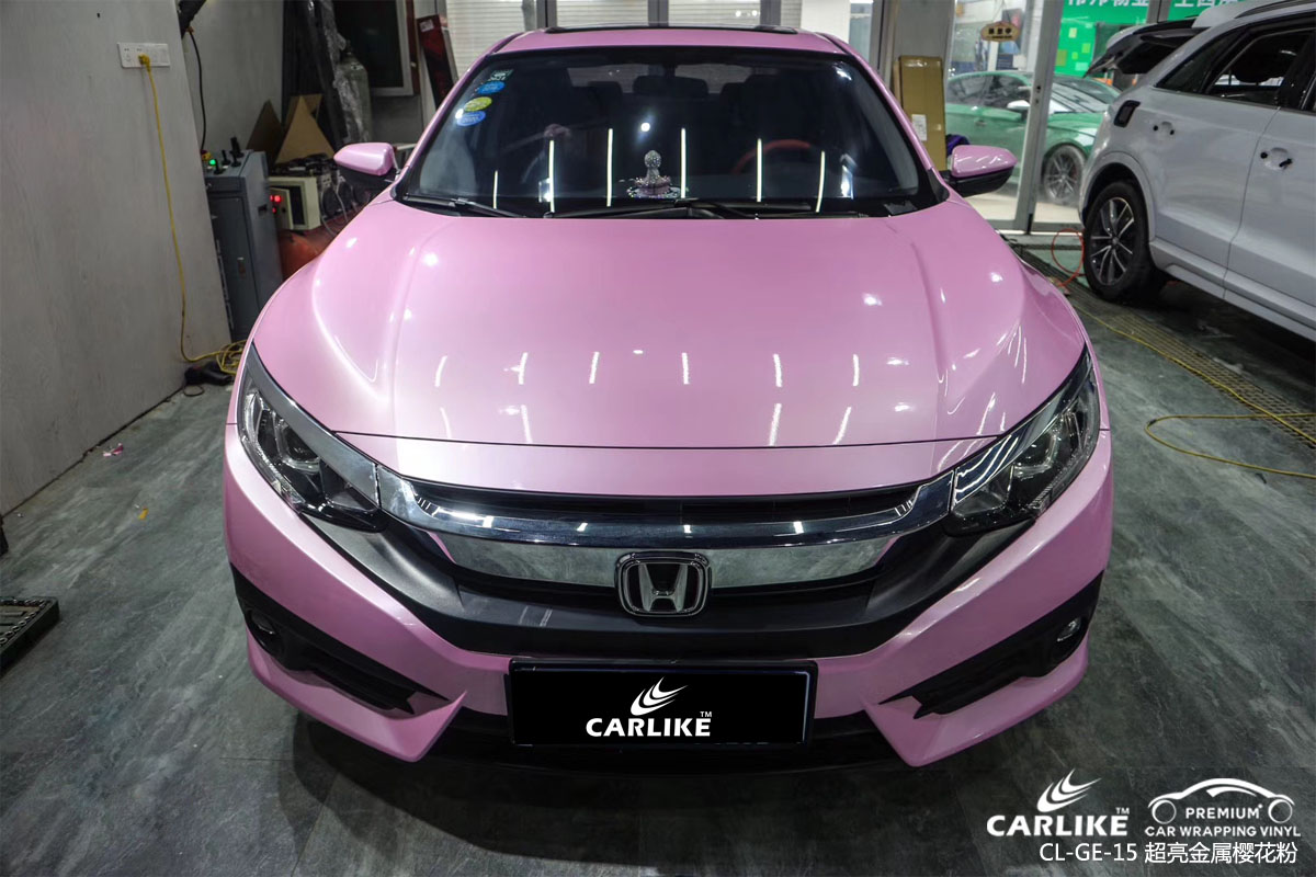 CARLIKE卡莱克™CL-GE-15本田超亮金属樱花粉车身改色膜