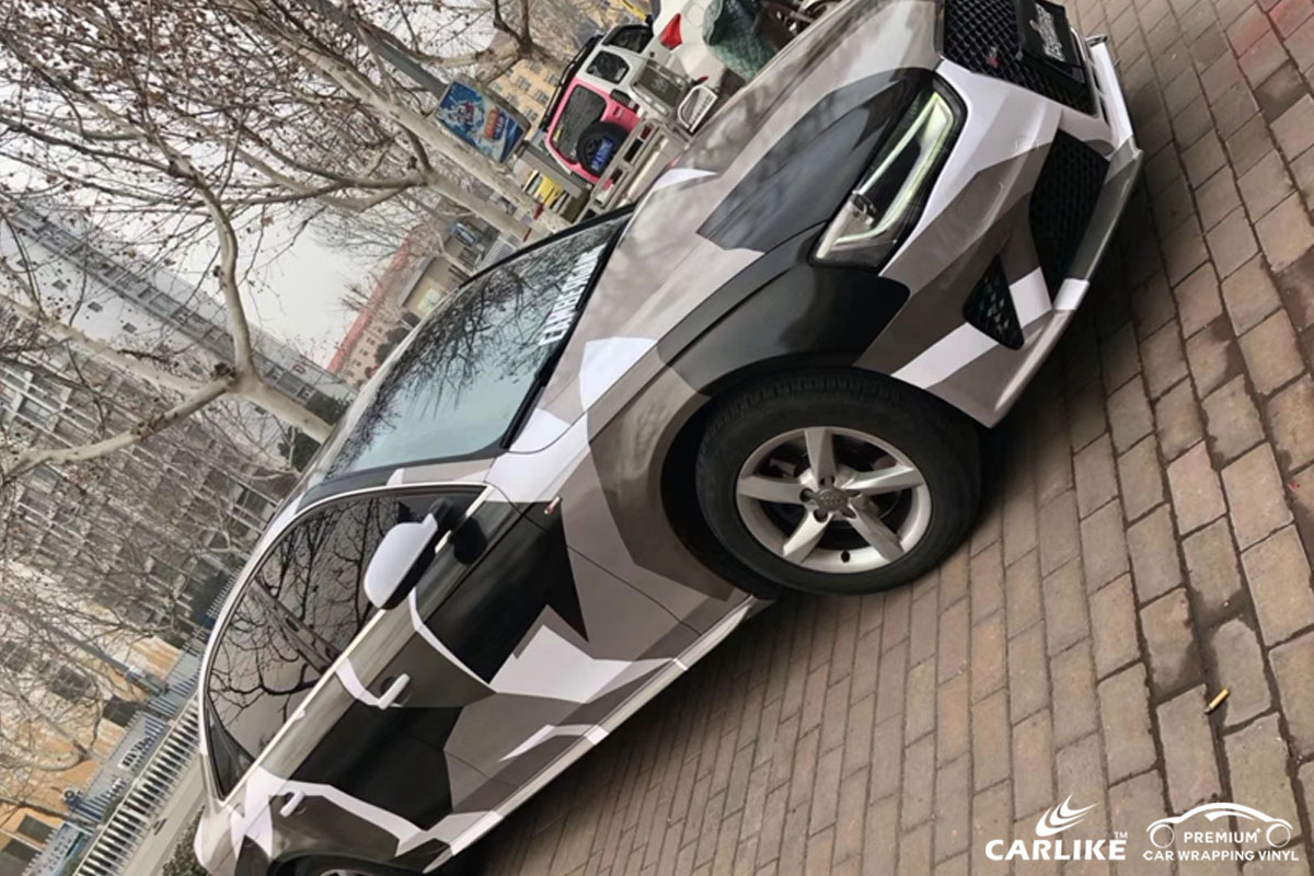 CARLIKE卡莱克™CL-CA奥迪黑白灰迷彩喷绘涂鸦汽车改色膜