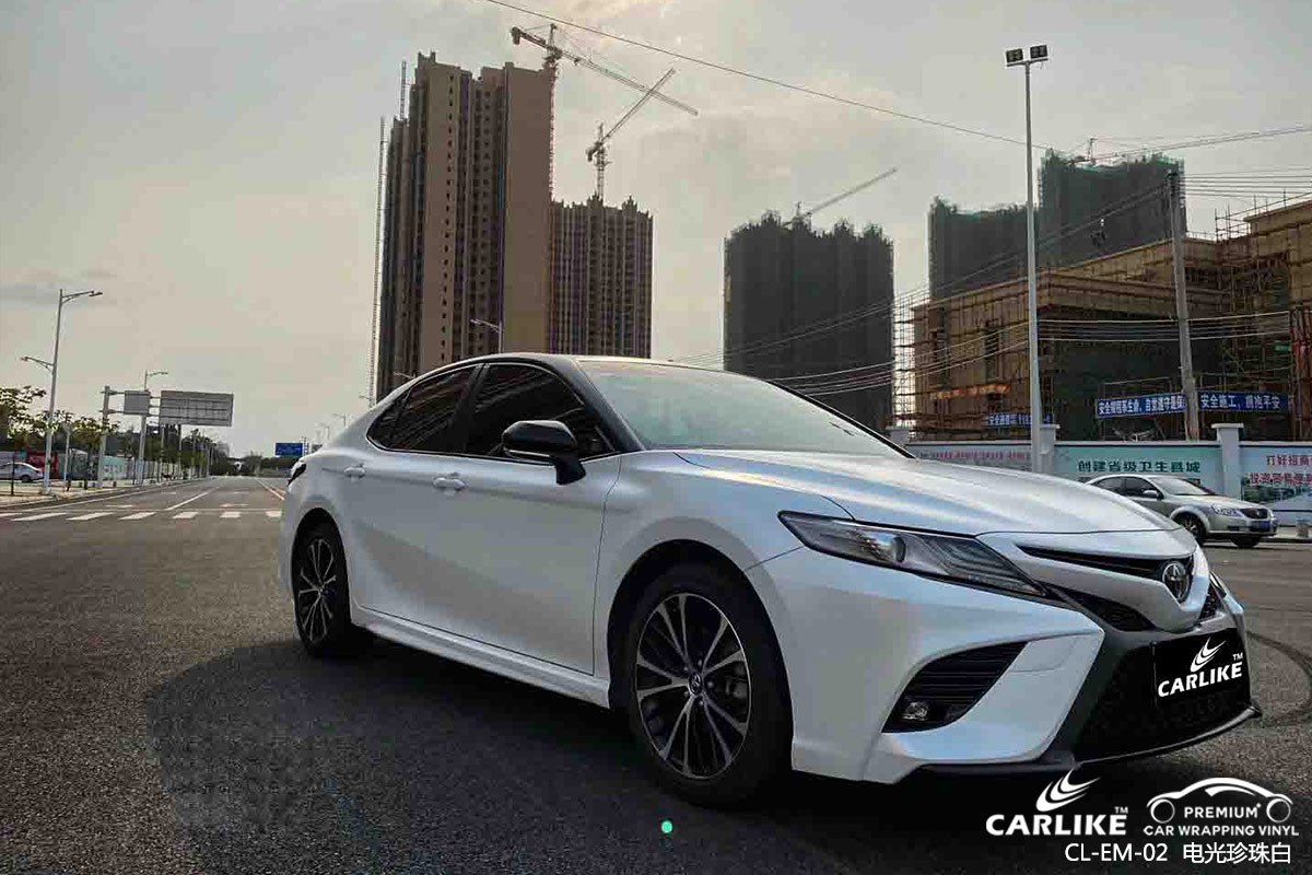 CARLIKE卡莱克™CL-EM-02丰田金属电光珍珠白汽车贴膜潍坊改色施工