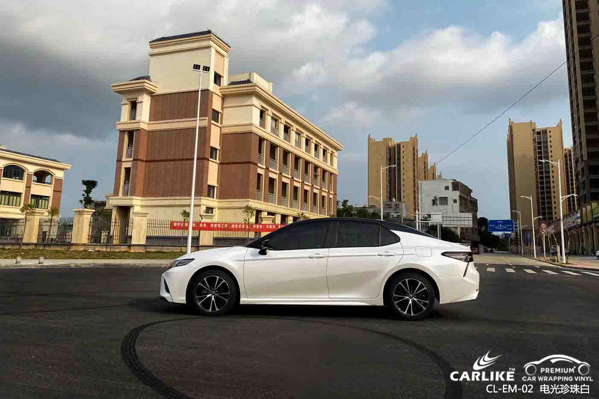 CARLIKE卡莱克™CL-EM-02丰田金属电光珍珠白汽车贴膜潍坊改色施工