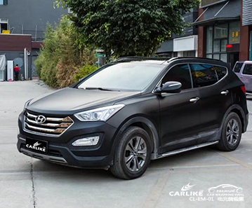 CARLIKE卡莱克™CL-EM-01现代金属电光绸缎黑全车改色贴膜三门峡施工效果图