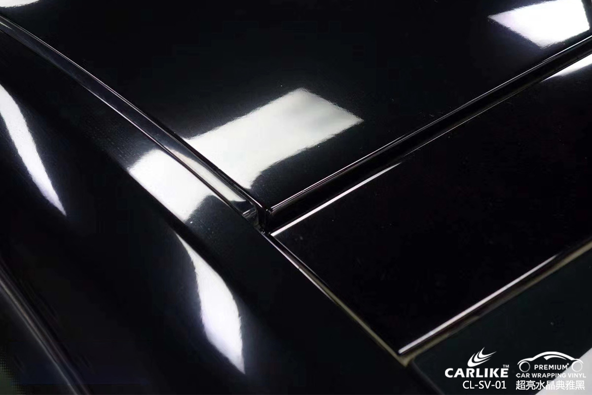 CARLIKE卡莱克™CL-SV-01大众超亮水晶典雅黑汽车贴膜张掖施工改色案例图