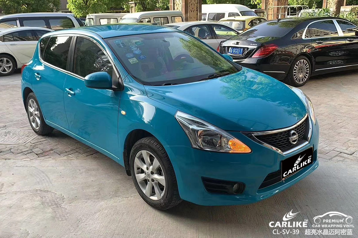 CARLIKE卡莱克™CL-SV-39日产超亮水晶迈阿密蓝汽车改色膜百色贴膜案例图