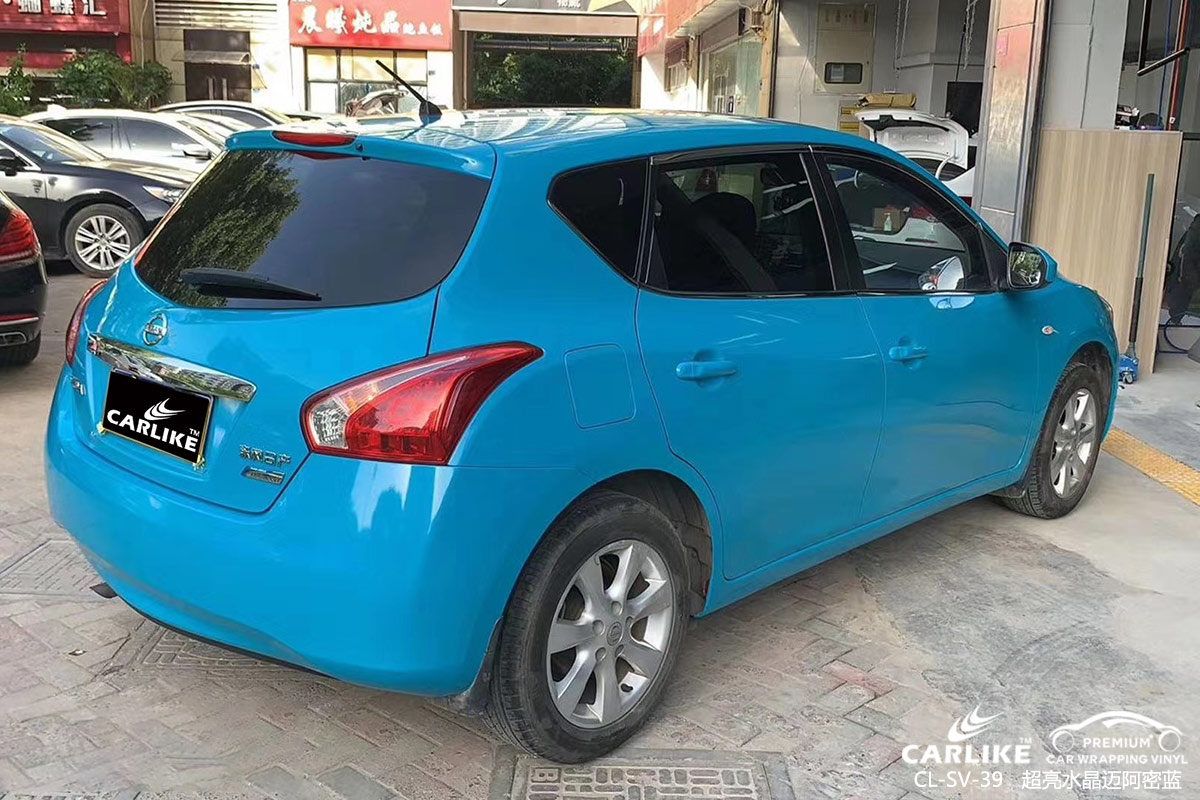 CARLIKE卡莱克™CL-SV-39日产超亮水晶迈阿密蓝汽车改色膜百色贴膜案例图