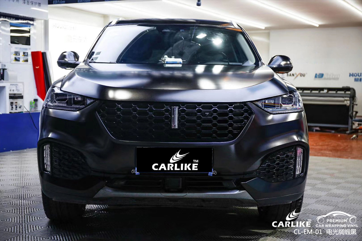 CARLIKE卡莱克™CL-EM-01长城魏派金属电光绸缎黑整车改色膜临夏施工效果图