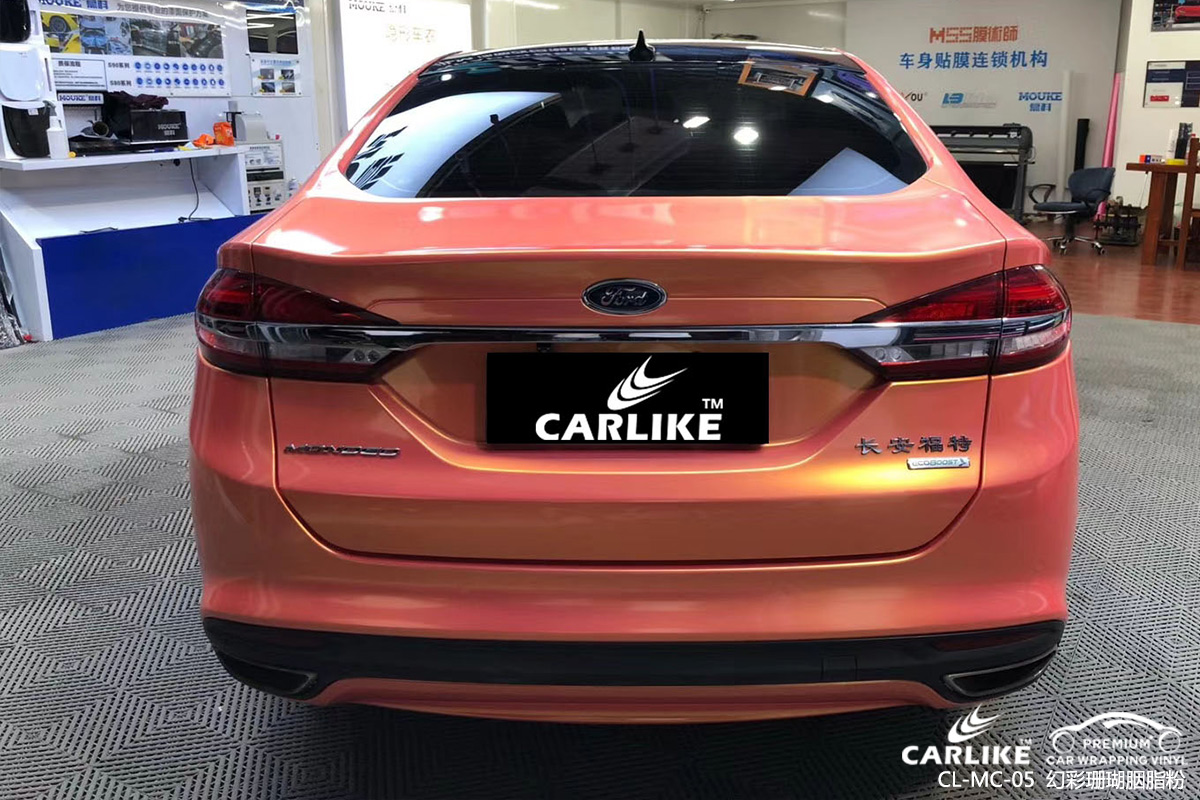 CARLIKE卡莱克™CL-MC-05长安福特幻彩珊瑚胭脂粉全车改色膜金昌施工效果图