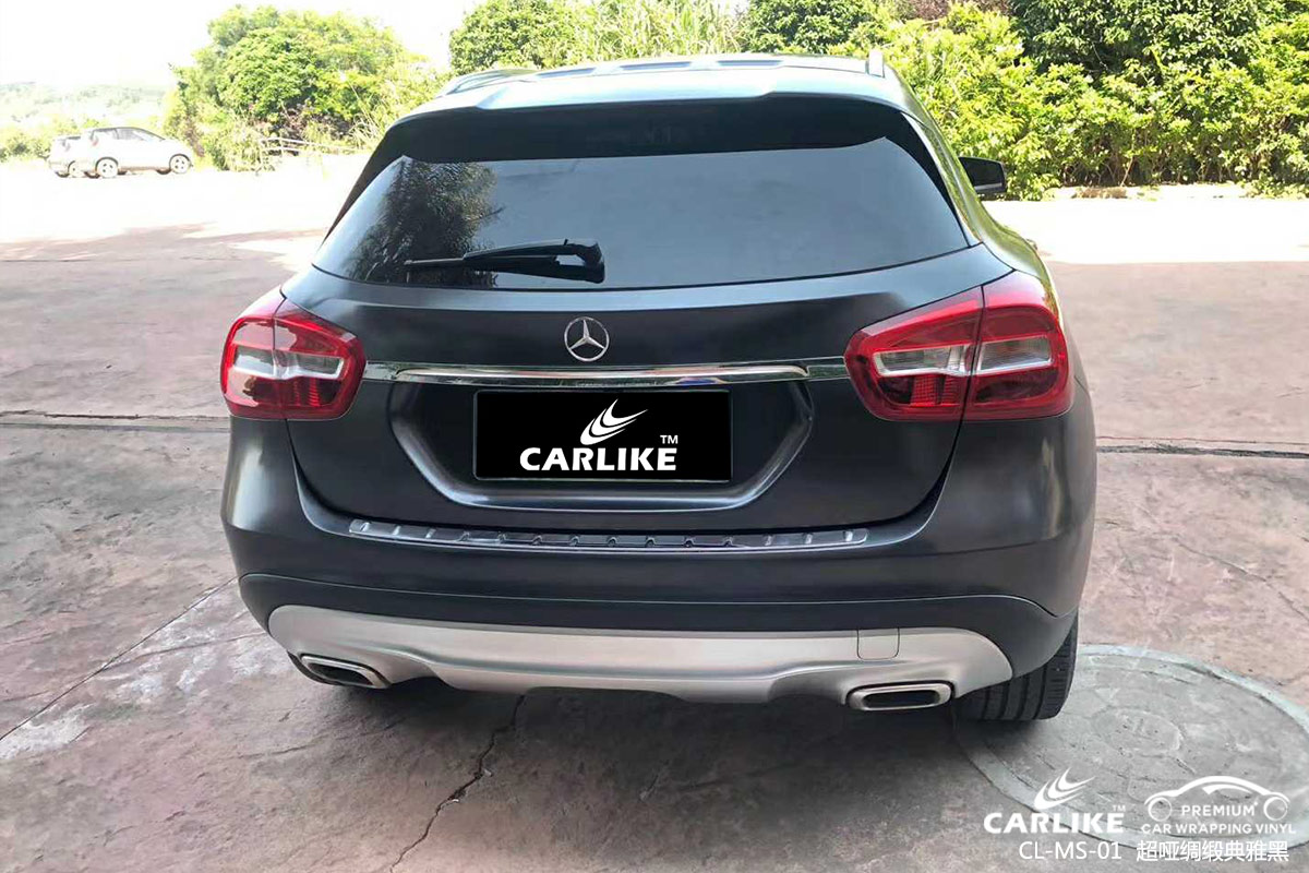 CARLIKE卡莱克™CL-MS-01奔驰超哑陶瓷典雅黑车身改色膜河源贴膜效果图