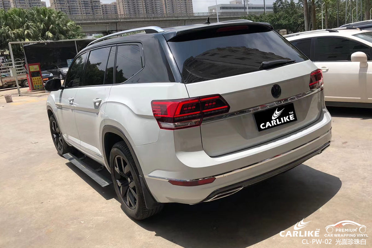 CARLIKE卡莱克™CL-PW-02大众亮面珍珠白车身改色膜青海海南施工效果图