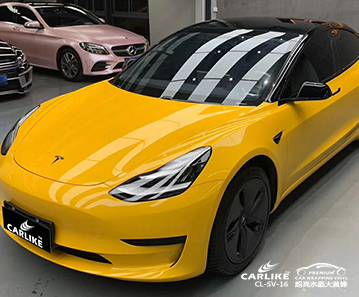 CARLIKE卡莱克™CL-SV-16特斯拉超亮水晶大黄蜂车身改色膜珠海贴膜案例图