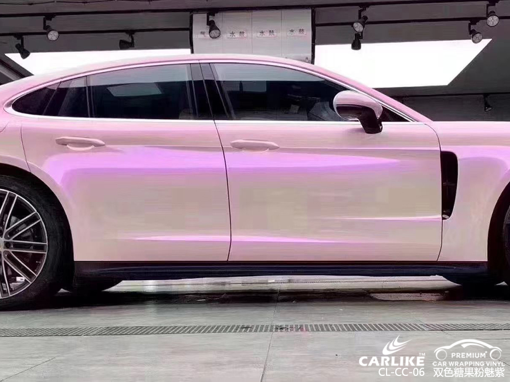 CARLIKE卡莱克™CL-CC-06奔驰双色糖果粉魅紫汽车改色膜滁州贴膜案例图