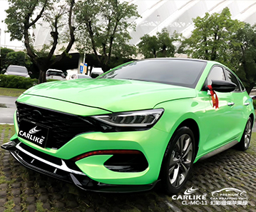 CARLIKE卡莱克™CL-MC-11现代幻彩珊瑚苹果绿车身改色膜安顺贴膜案例图