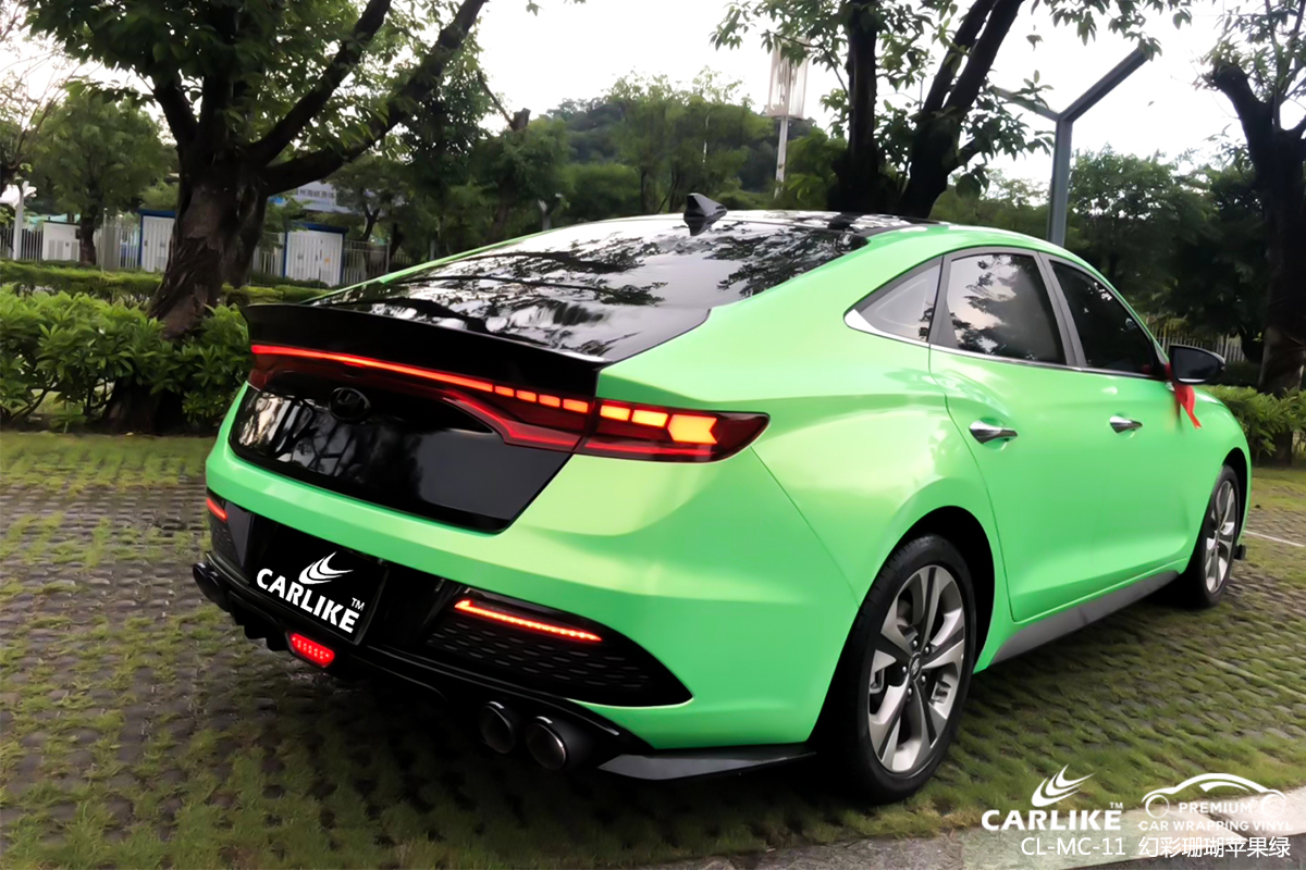 CARLIKE卡莱克™CL-MC-11现代幻彩珊瑚苹果绿车身改色膜安顺贴膜案例图