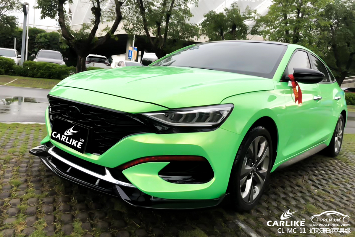 CARLIKE卡莱克™CL-MC-11现代幻彩珊瑚苹果绿车身改色膜安顺贴膜案例图