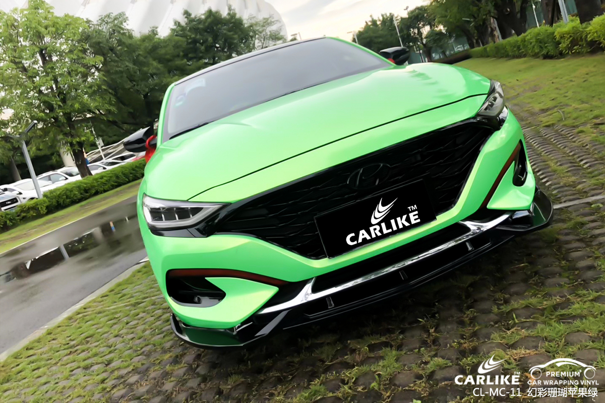 CARLIKE卡莱克™CL-MC-11现代幻彩珊瑚苹果绿车身改色膜安顺贴膜案例图