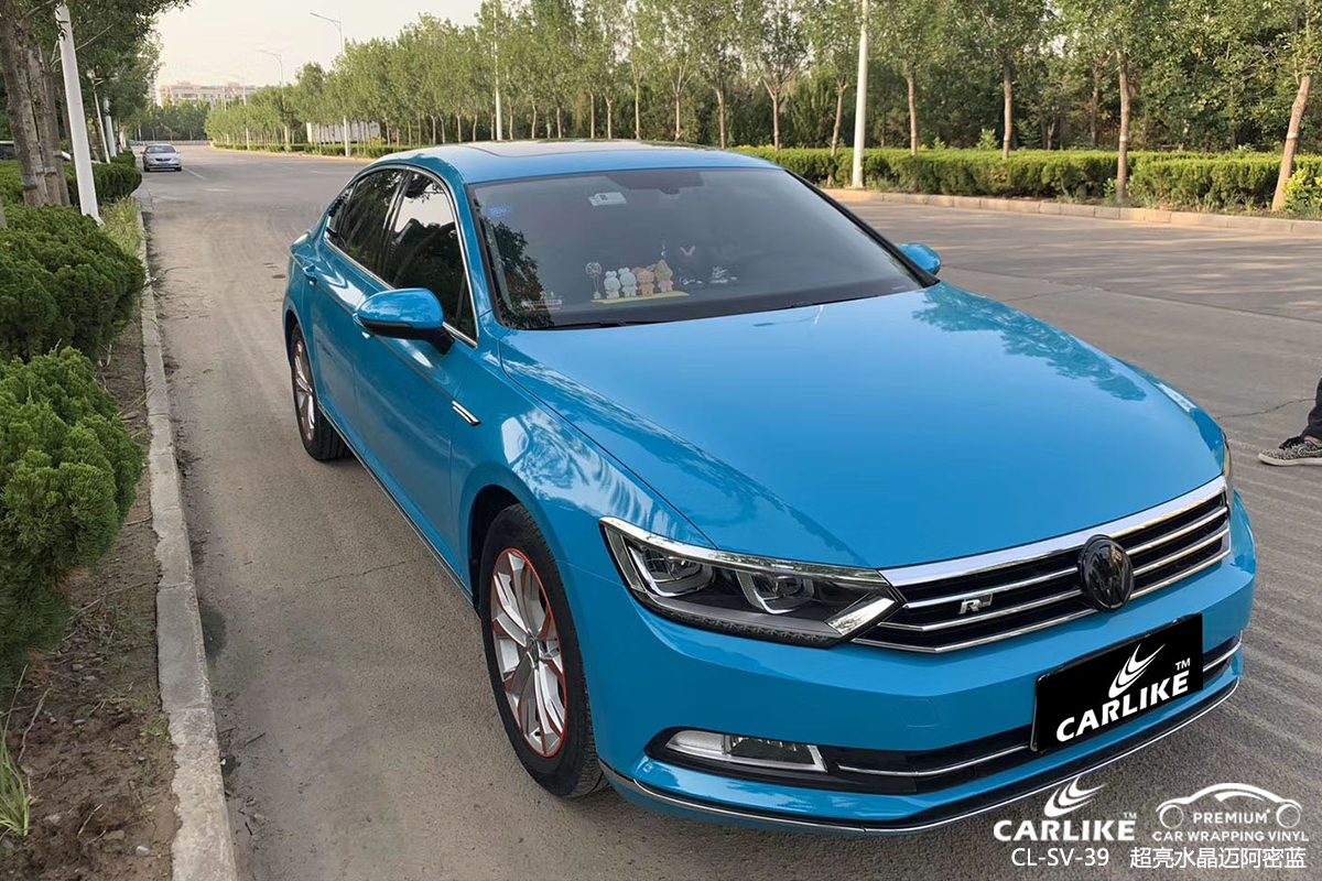 CARLIKE卡莱克™CL-SV-39大众超亮水晶迈阿密蓝汽车改色膜长沙贴膜案例图