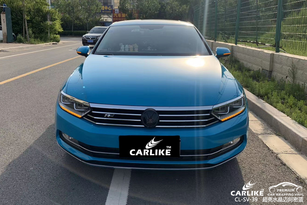 CARLIKE卡莱克™CL-SV-39大众超亮水晶迈阿密蓝汽车改色膜长沙贴膜案例图