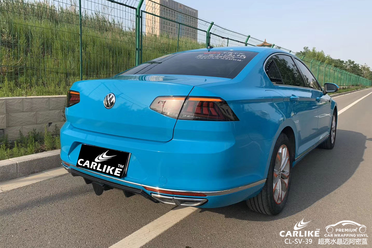 CARLIKE卡莱克™CL-SV-39大众超亮水晶迈阿密蓝汽车改色膜长沙贴膜案例图