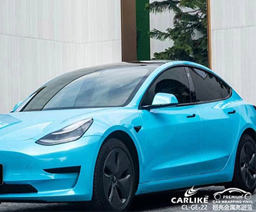 CARLIKE卡莱克™CL-GE-22特斯拉超亮金属亮丽蓝全车改色