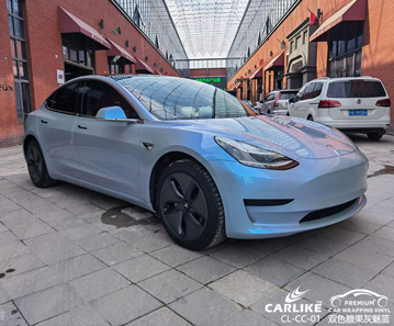 CARLIKE卡莱克™CL-CC-01特斯拉双色糖果灰魅蓝车身贴膜