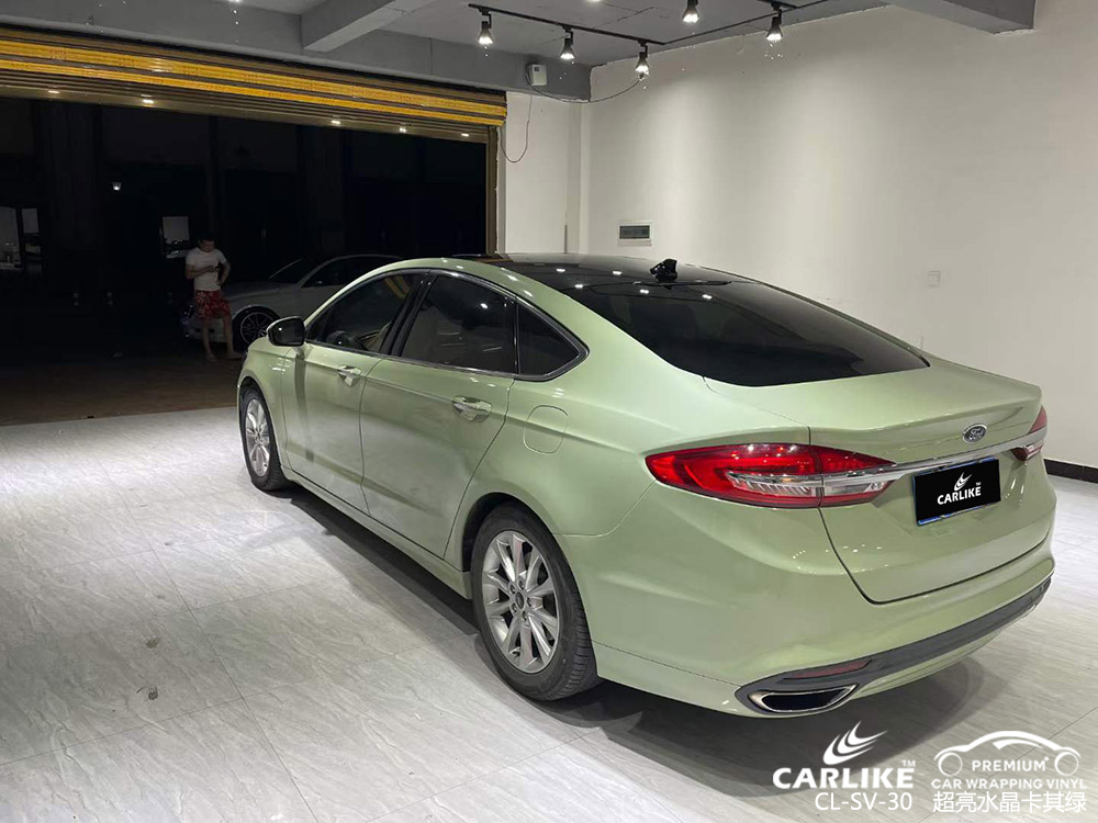 CARLIKE卡莱克™CL-SV-30奔驰超亮水晶卡其绿全车贴膜施工