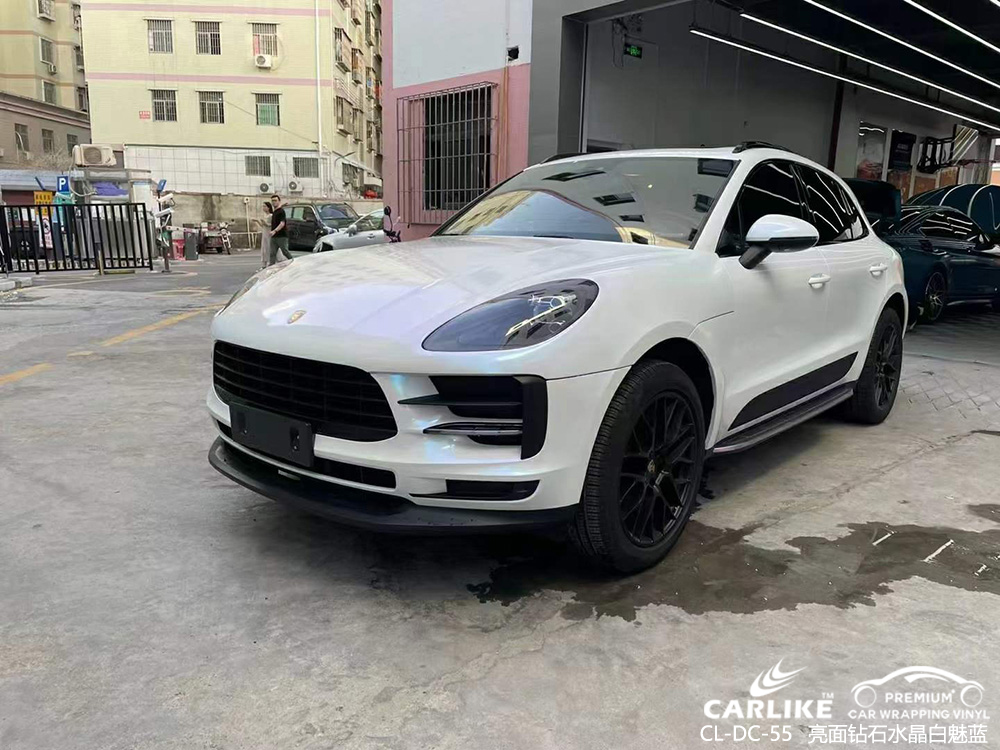 CARLIKE卡莱克™CL-DC-55保时捷亮面钻石水晶白魅蓝车身贴膜